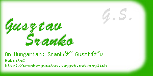 gusztav sranko business card